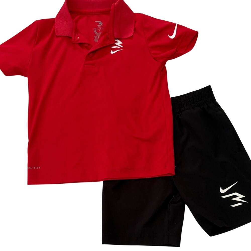 Nike Dri-Fit Red and Black Kids Set
